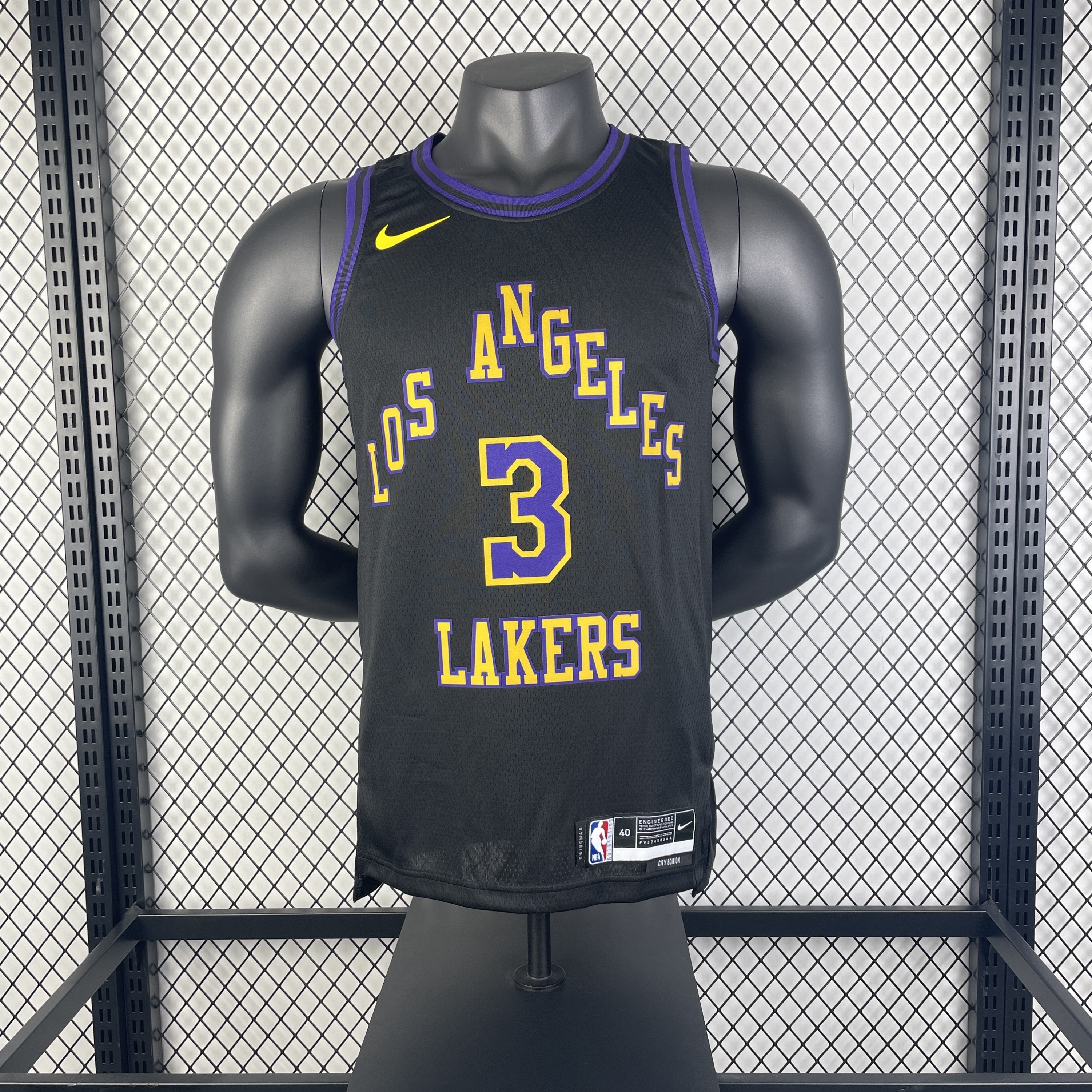 Men Los Angeles Lakers #3 Davis black 2025 NBA  jersey->los angeles lakers->NBA Jersey